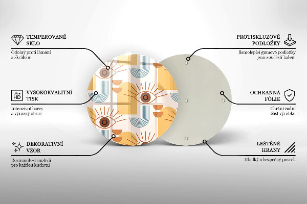 Tocător de bucătărie Model de ochi boho