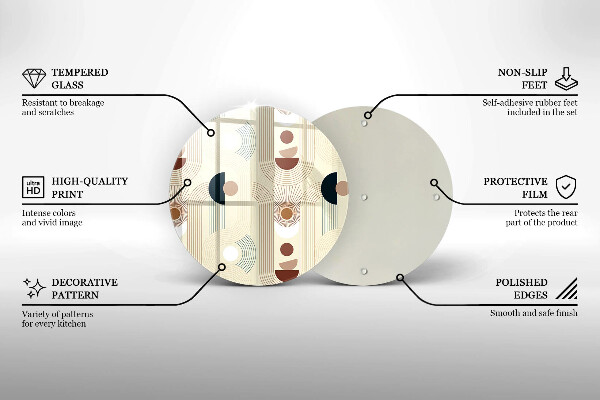 Tocător de bucătărie Forme cu geometrie Boho