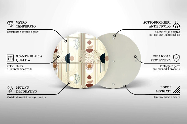 Tocător de bucătărie Forme cu geometrie Boho
