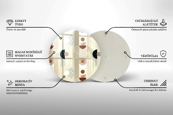 Tocător de bucătărie Forme cu geometrie Boho