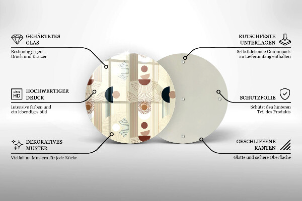 Tocător de bucătărie Forme cu geometrie Boho