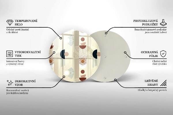 Tocător de bucătărie Forme cu geometrie Boho