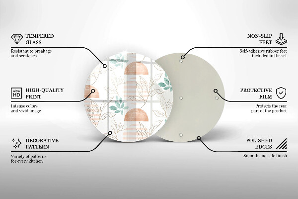 Tocător de bucătărie Model de frunze Boho