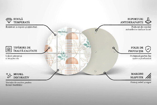 Tocător de bucătărie Model de frunze Boho