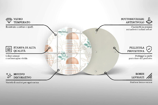Tocător de bucătărie Model de frunze Boho