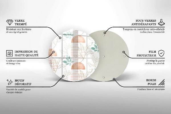 Tocător de bucătărie Model de frunze Boho