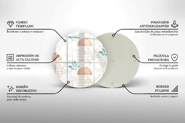Tocător de bucătărie Model de frunze Boho