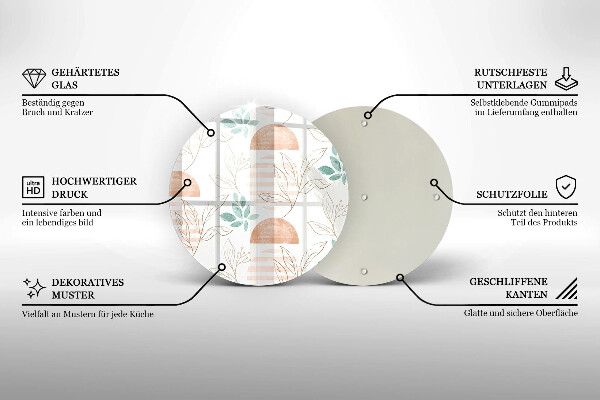 Tocător de bucătărie Model de frunze Boho