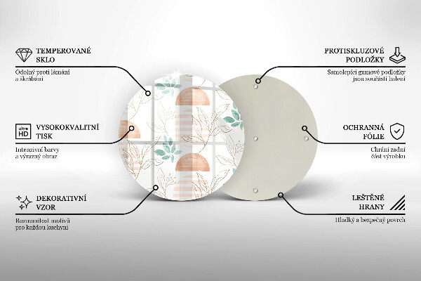 Tocător de bucătărie Model de frunze Boho