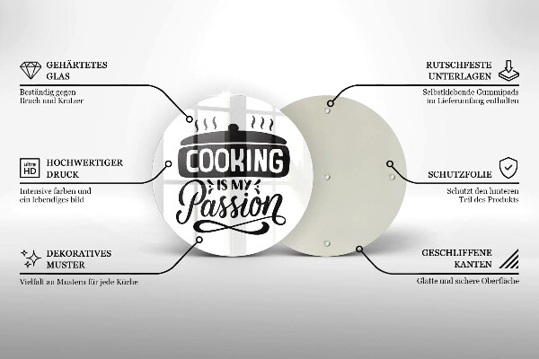 Tocător de bucătărie Cooking is my passion