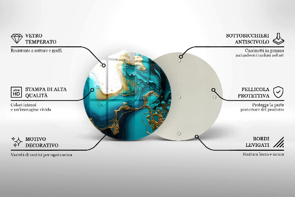 Tocător de bucătărie Abstracție turcoaz