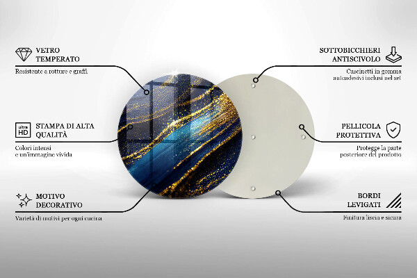 Tocător de bucătărie Abstracție bleumarin