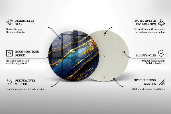 Tocător de bucătărie Abstracție bleumarin