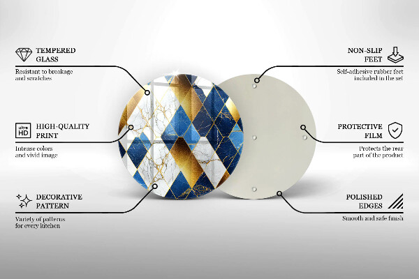 Tocător de bucătărie Romburi de marmură aurie
