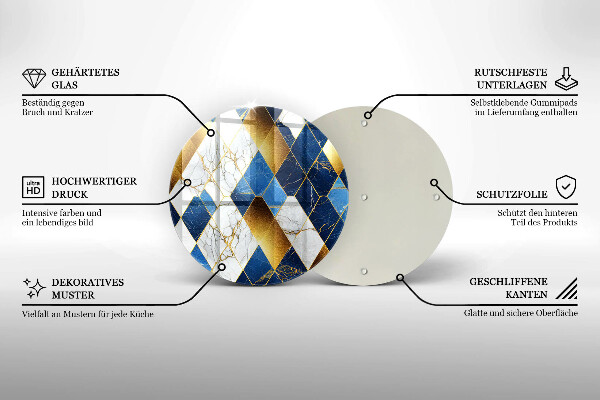 Tocător de bucătărie Romburi de marmură aurie