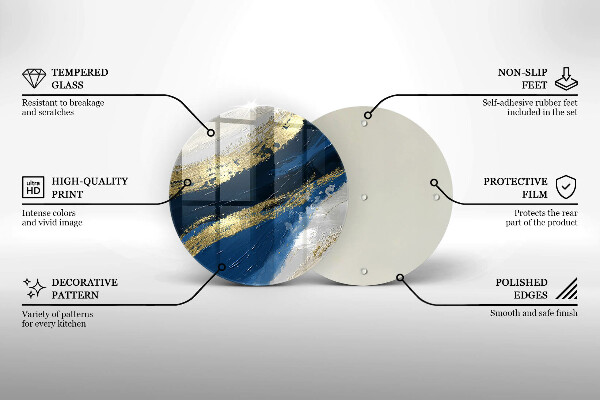 Tocător de bucătărie Textura cu aur