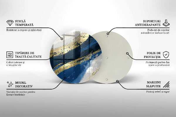 Tocător de bucătărie Textura cu aur