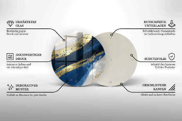 Tocător de bucătărie Textura cu aur