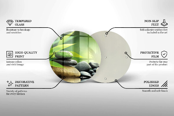 Tocător de bucătărie Pietre de bambus Zen