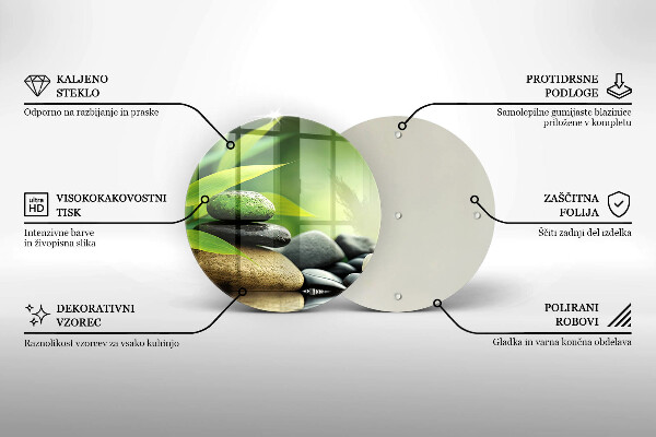 Tocător de bucătărie Pietre de bambus Zen