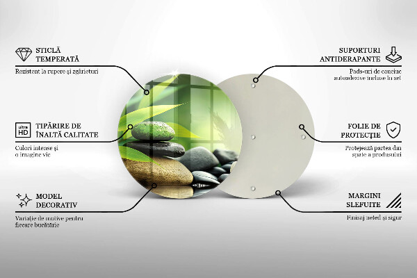 Tocător de bucătărie Pietre de bambus Zen