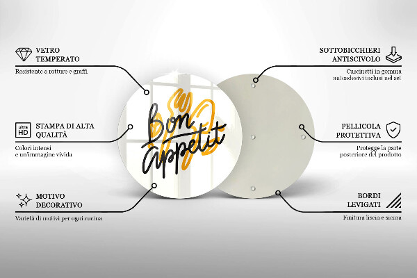 Tocător de bucătărie Inscripție Bon appetit