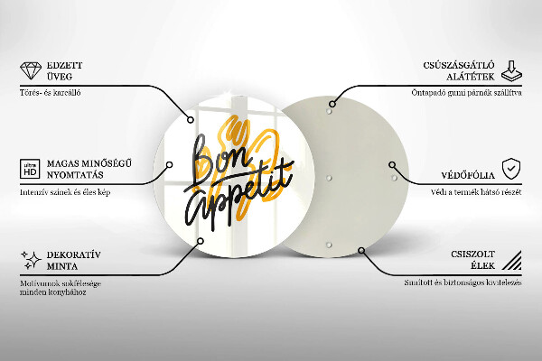 Tocător de bucătărie Inscripție Bon appetit