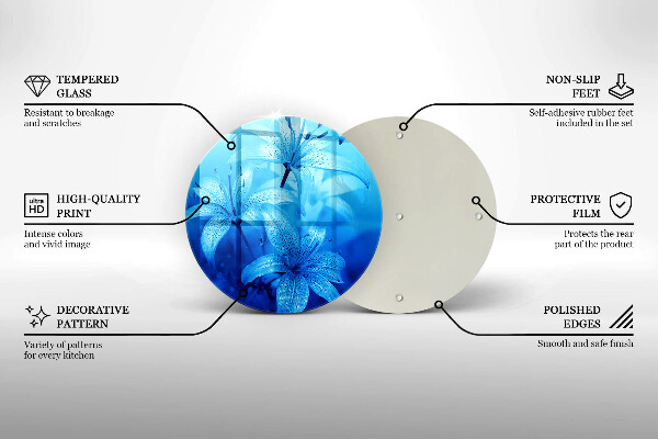 Tocător de bucătărie Flori albastre