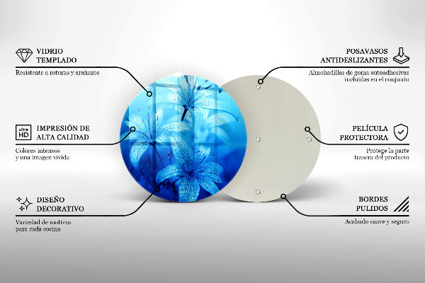 Tocător de bucătărie Flori albastre