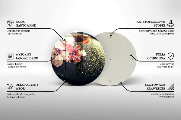 Tocător de bucătărie Flori pietre zen