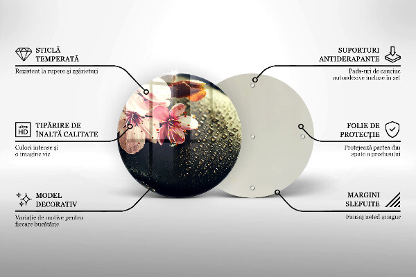 Tocător de bucătărie Flori pietre zen