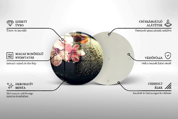 Tocător de bucătărie Flori pietre zen