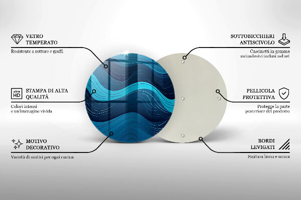 Tocător de bucătărie Valuri abstracte