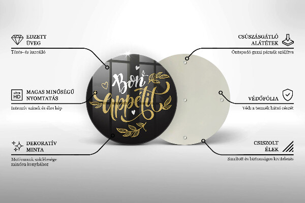 Tocător de bucătărie Inscripție Bon appetit