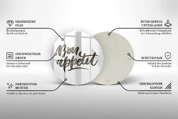 Tocător de bucătărie Inscripție Bon appetit