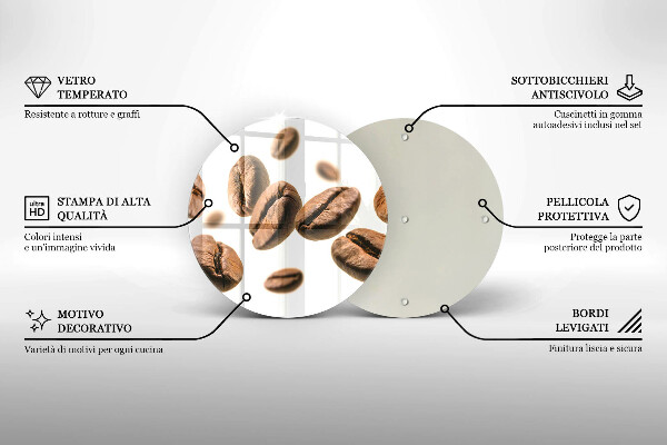 Tocător de bucătărie Boabe de cafea