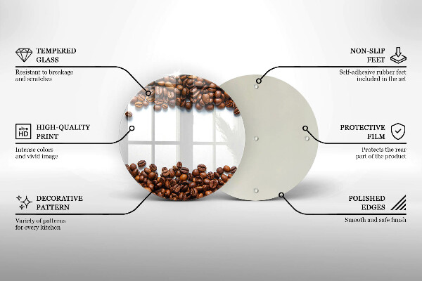Tocător de bucătărie Boabe de cafea