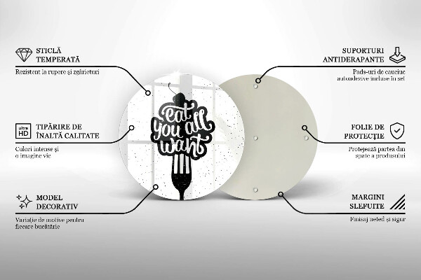 Tocător de bucătărie Inscripția Eat all you want