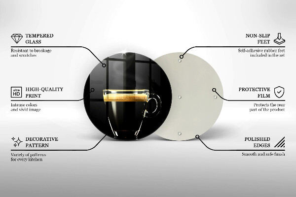 Tocător de bucătărie Un pahar de cafea neagră
