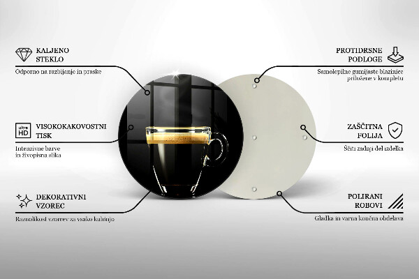 Tocător de bucătărie Un pahar de cafea neagră
