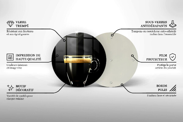 Tocător de bucătărie Un pahar de cafea neagră