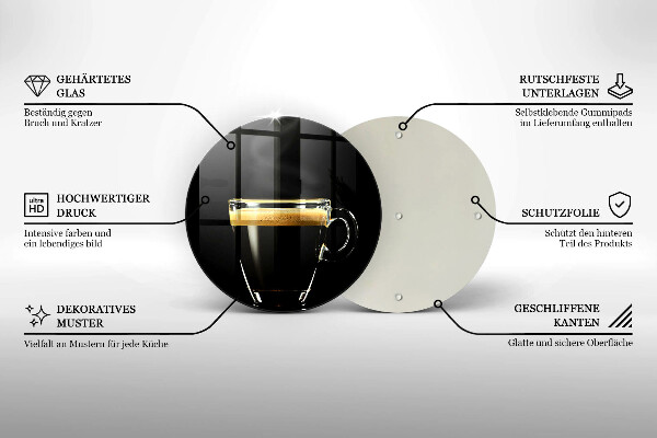 Tocător de bucătărie Un pahar de cafea neagră