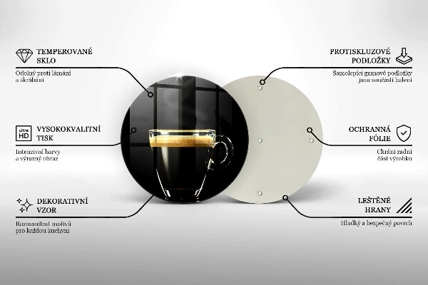 Tocător de bucătărie Un pahar de cafea neagră