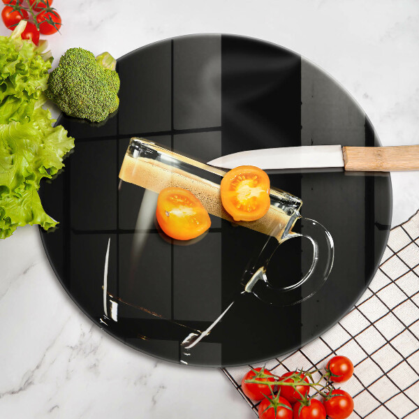 Tocător de bucătărie Un pahar de cafea neagră