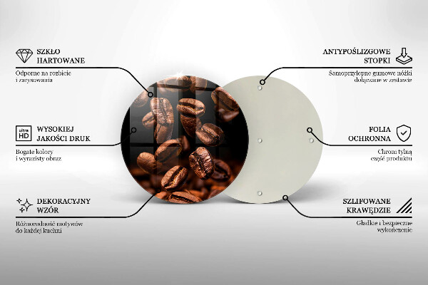 Tocător de bucătărie Boabe de cafea maro