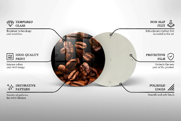 Tocător de bucătărie Boabe de cafea maro