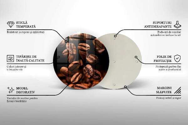 Tocător de bucătărie Boabe de cafea maro