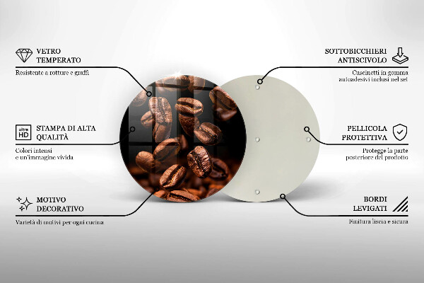 Tocător de bucătărie Boabe de cafea maro