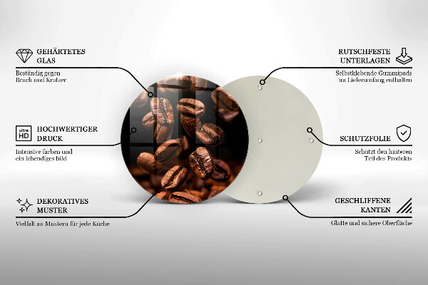 Tocător de bucătărie Boabe de cafea maro