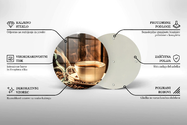 Tocător de bucătărie ceașcă și boabe de cafea